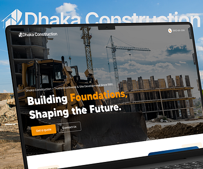 Construction Company Landing Page branding construction construction website dashoard design graphic design illustration landing page logo mobile app product design saas section site ui ui design uiux vector web design wensite