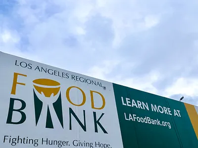 Hand painted wall sign/mural or LA Food Bank - City of Industry branding design environmental design hand painted sign graphics sign painter sign painting