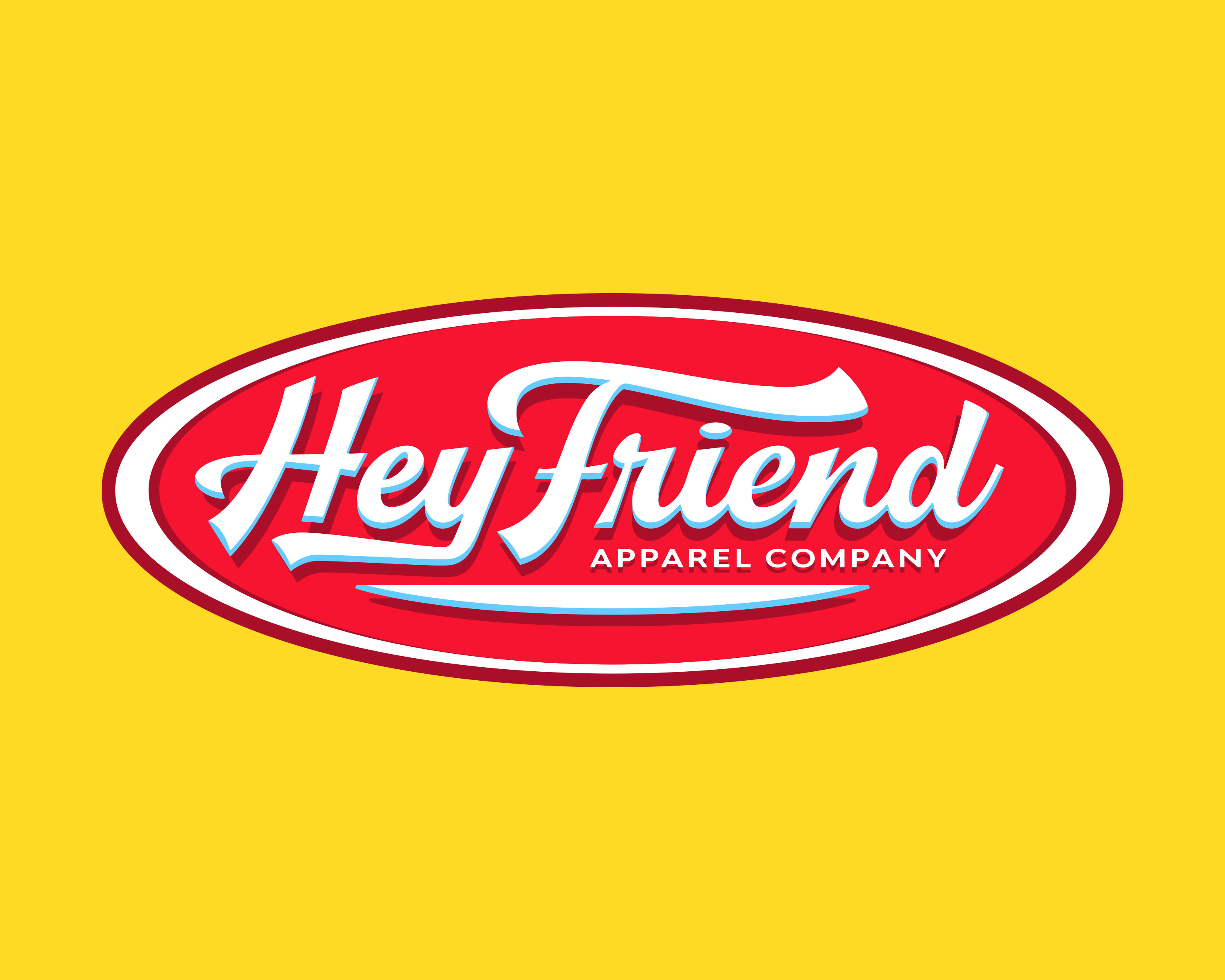 Hey Friend Apparel Badge Illustration Design 3d animation apparel apparel logo badge badge logo branding cereal children company disney hey friend illustration kids logo logo design pixar toys typography wordmark