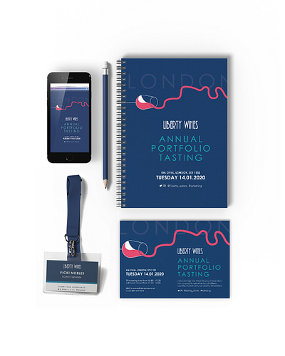 Liberty Wines trade show digital event graphic design print promotional trade show