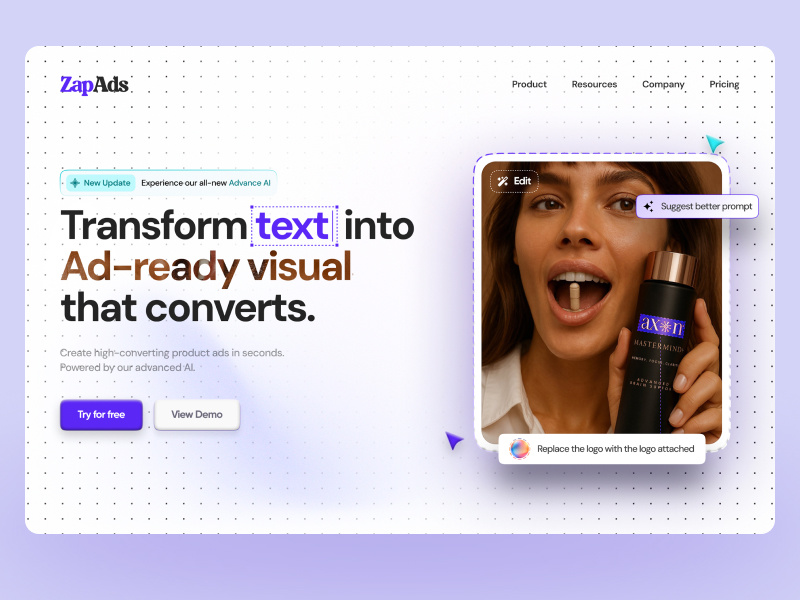 AI landing page UI landing page ui uiux ux