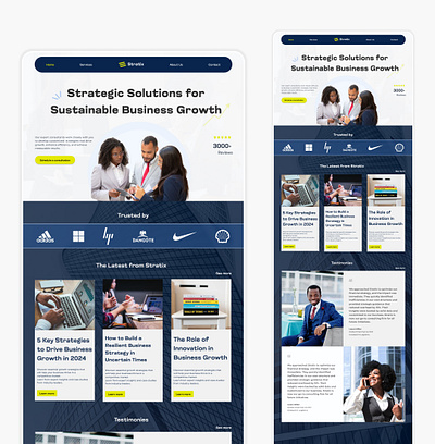 Landing Page for Stratix figma landing page ui uiux web design