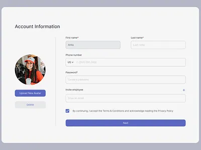 Account settings account settings profile ui web