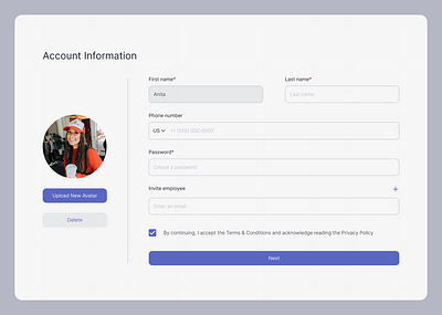 Account settings account settings profile ui web