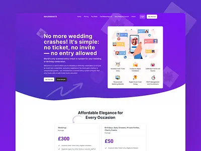 MajorInvite – Say Goodbye to Wedding Crashers! design graphic design majorinvite ui uidesign uiux web webdesign