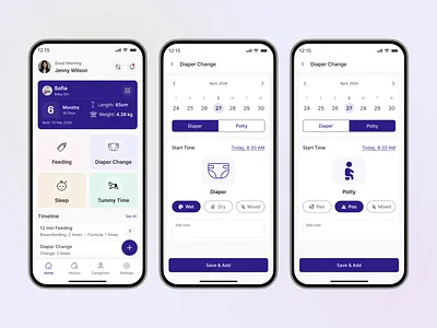 Baby Tracker App – A UI/UX Journey for Parents baby tracker babyapp design mobile app ui uidesign uiux web
