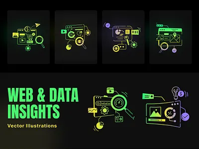 Web & Data Insights Illustration concept digital illustration doodle icon illustration retro seo seo illustration simple vectors web data insights web illlustratoin