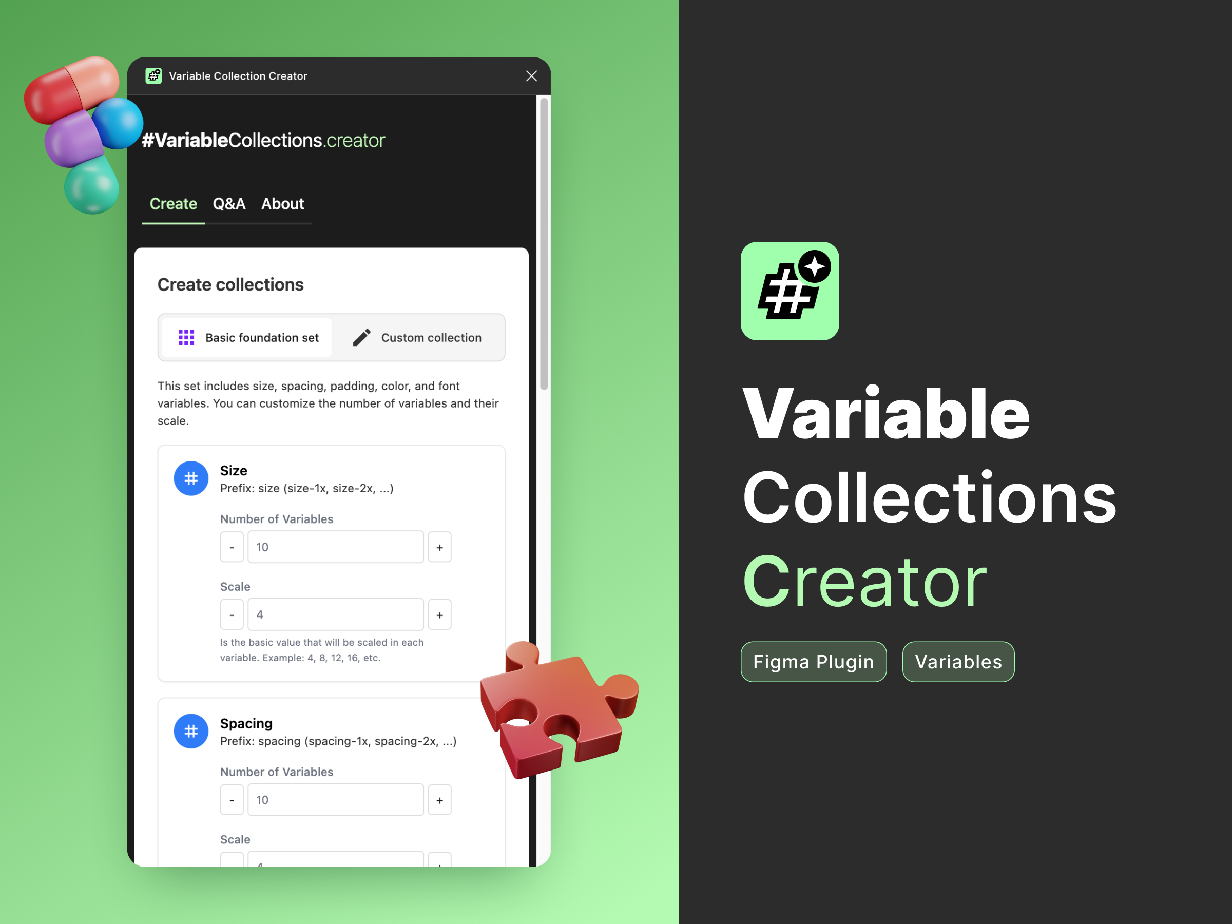 Variable Collections Creator - Figma Plugin made with AI ai design design system figma plugin tokens ui variables