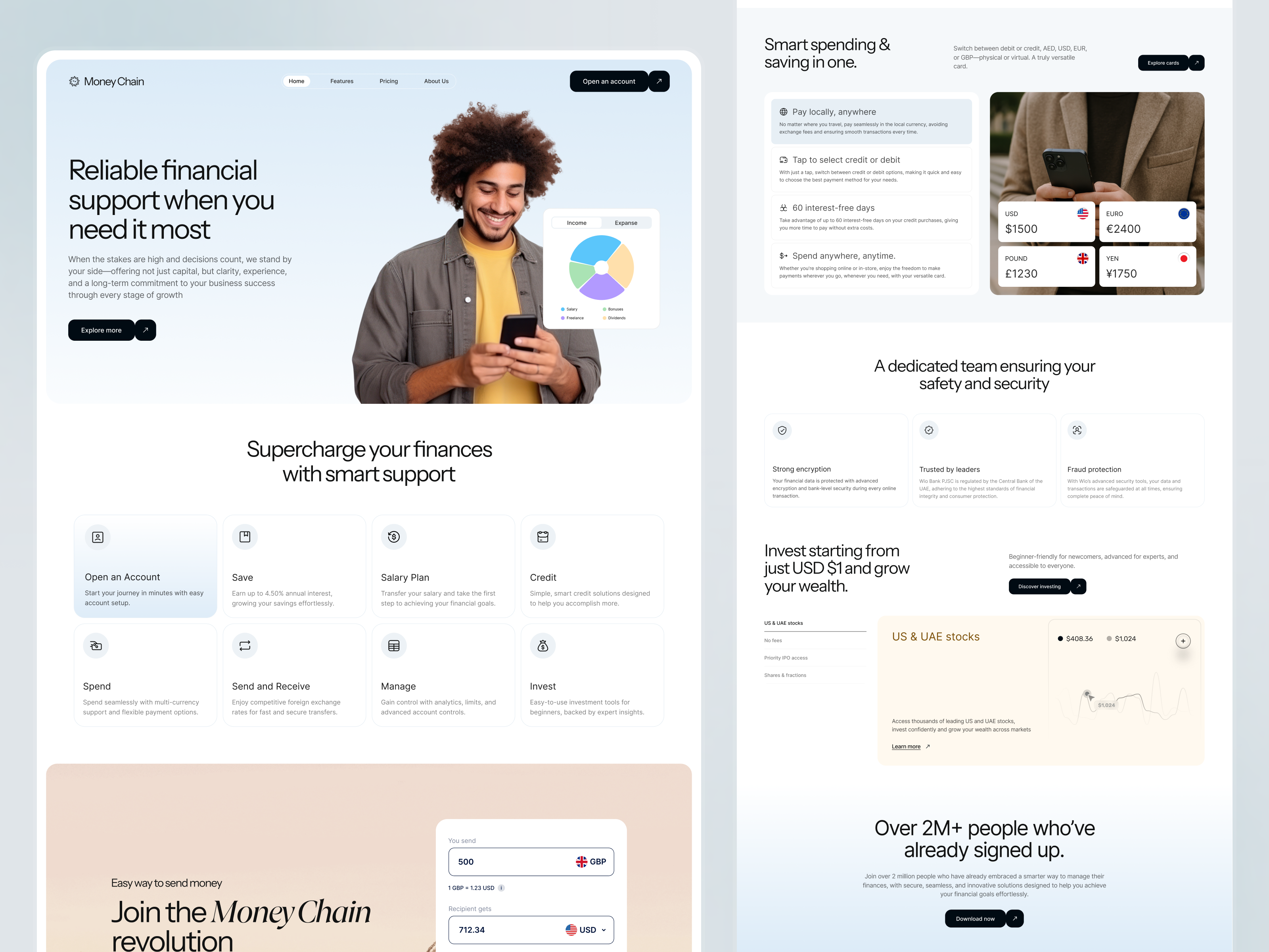 Money chain - finance solution website design by Josim for Opndoo Studio on  Dribbble