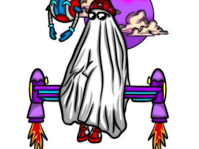 Stay life art digitalart ghost graphic design halloween logo robot
