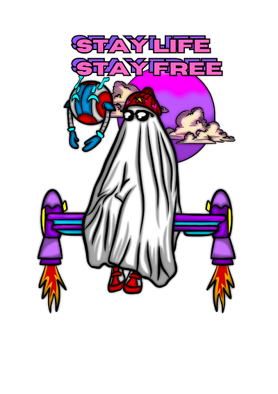 Stay life art digitalart ghost graphic design halloween logo robot