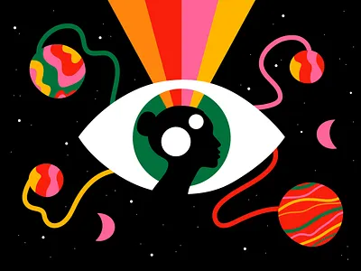 Neurodiversity | Editorial Illustration artwork colorful creative digital illustration editorial eye graphic design illustration illustrator neuro neurodiversity planets space vector