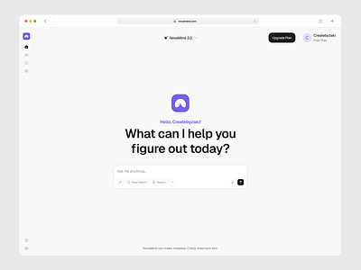 Novamind - AI Chat Web App ai app design chat clean dashboard design minimalist ui ux web web app