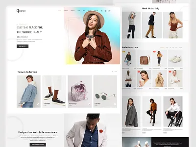 Quinn- Ecommerce website UI design design ecommerce ecommercedesign fashiontech graphic design landing page luxuryui ui ux uxdesign webdesign website design