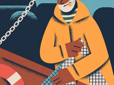 Fisherman 2dillustration editorialillustration flatdesign flatillustration graphic design illustration illustrator