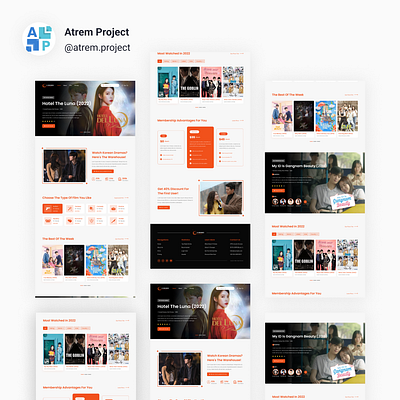 Drakor - Landing Page Streaming Drakor atrem project figma mobile app ui ui design uiux user interface ux ux design web design