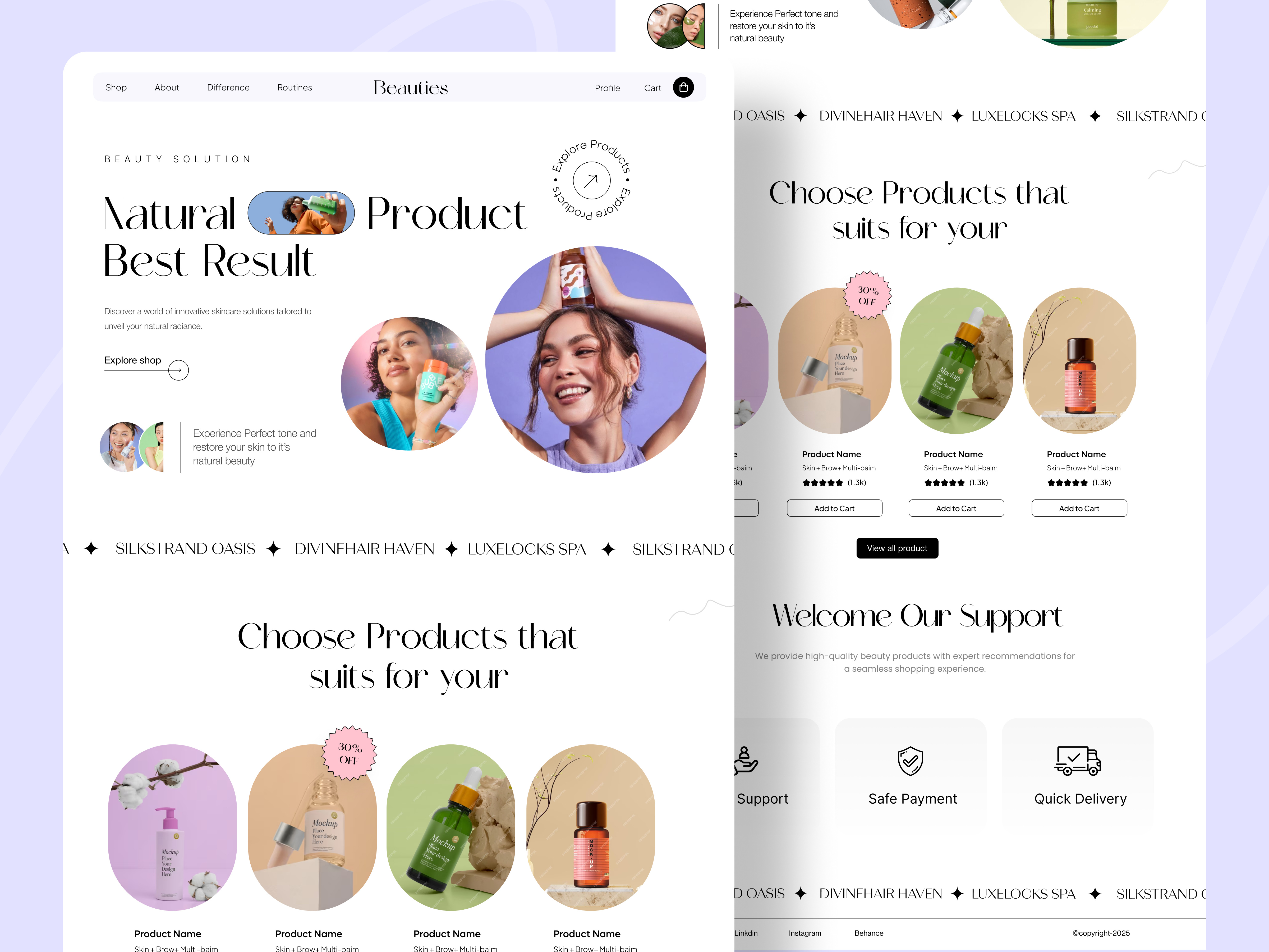 Example of Cosmetics Website Design