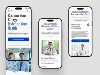 CareHive - Healthcare Mobile Responsive barkahlabs clean doctor health health tech healthcare home care service hospital landing page medical mobile modern pharmacy platform ui user experience user interface ux web web responsive