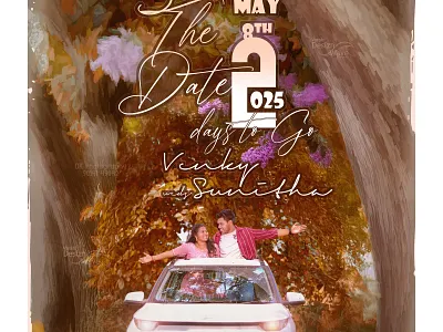 Wedding 2 days To Go #design #savethedate album design design graphic design illustration photo photoshop photoshop edit poster save the date wedding album design