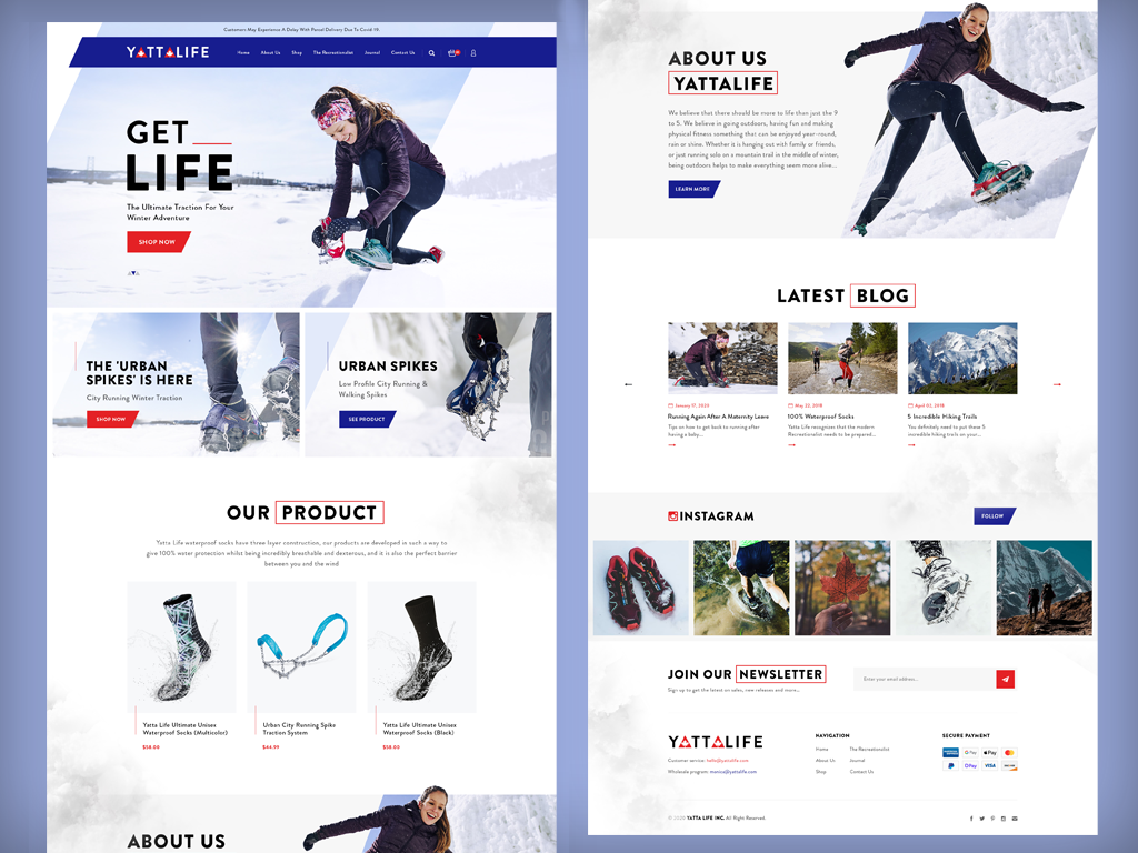 Snow Shoes Website graphic design uiux website