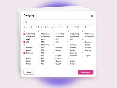 Filter by category dailyui design typography ui