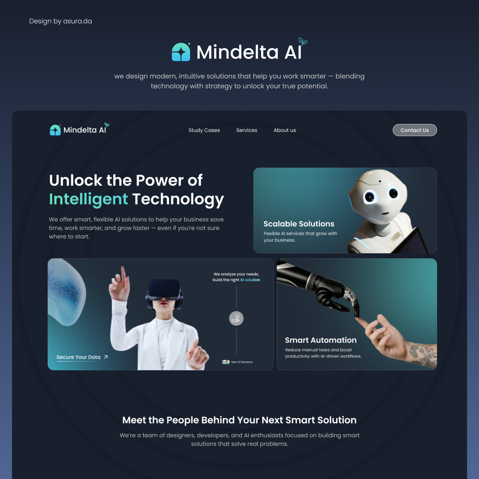 Mindelta AI - Modern AI Web UI Template branding company design graphic design illustration inspiration ui web design webdesign