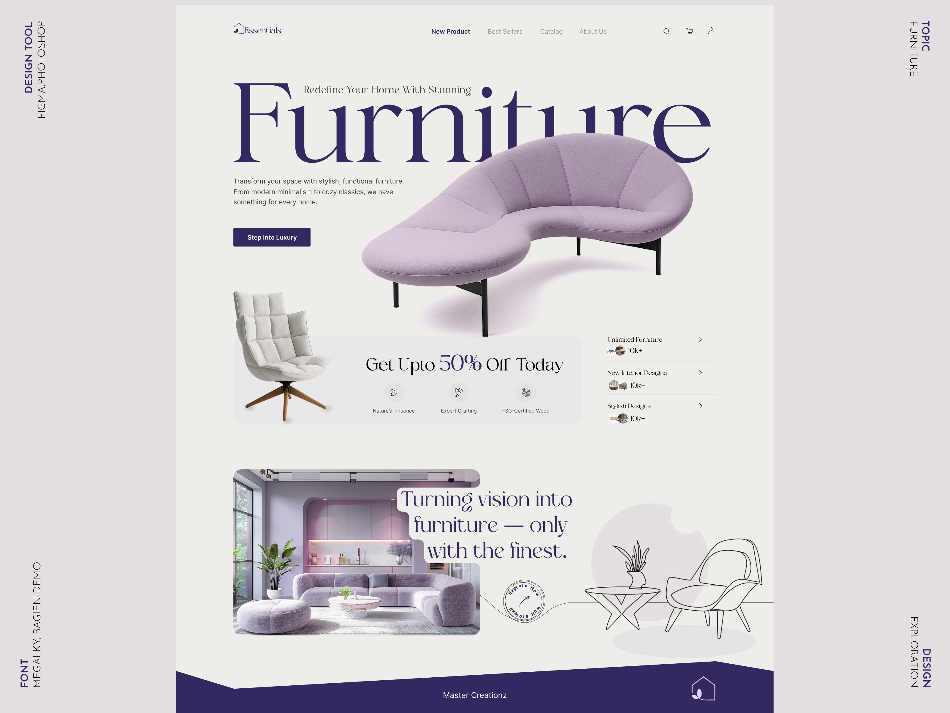Luxury Furniture E-commerce Website Design cleandesign designinspiration designsystem ecommerce furnituredesign homedecor landingpage minimaldesign moderndesign onlinestore trending ui ui uiux visualdesign web development webdesign website design and development webui wordpress development