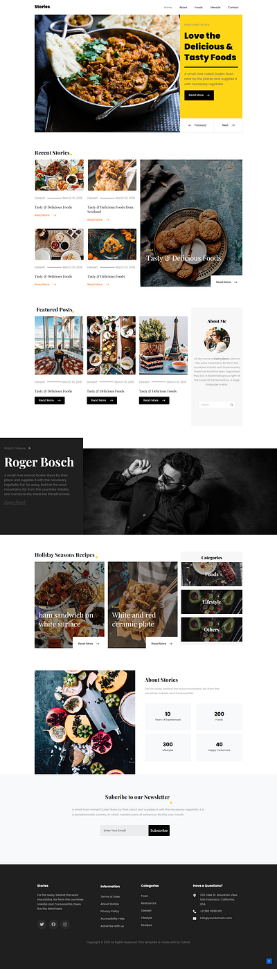 Resturant Food Website blogs site designing elementor menus resturant site web design website wordpress