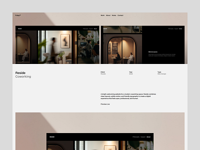 Foley - Webflow Portfolio Template - Project Page minimal portfolio minimalist minimalist portfolio portfolio portfolio project page project page web design webflow portfolio