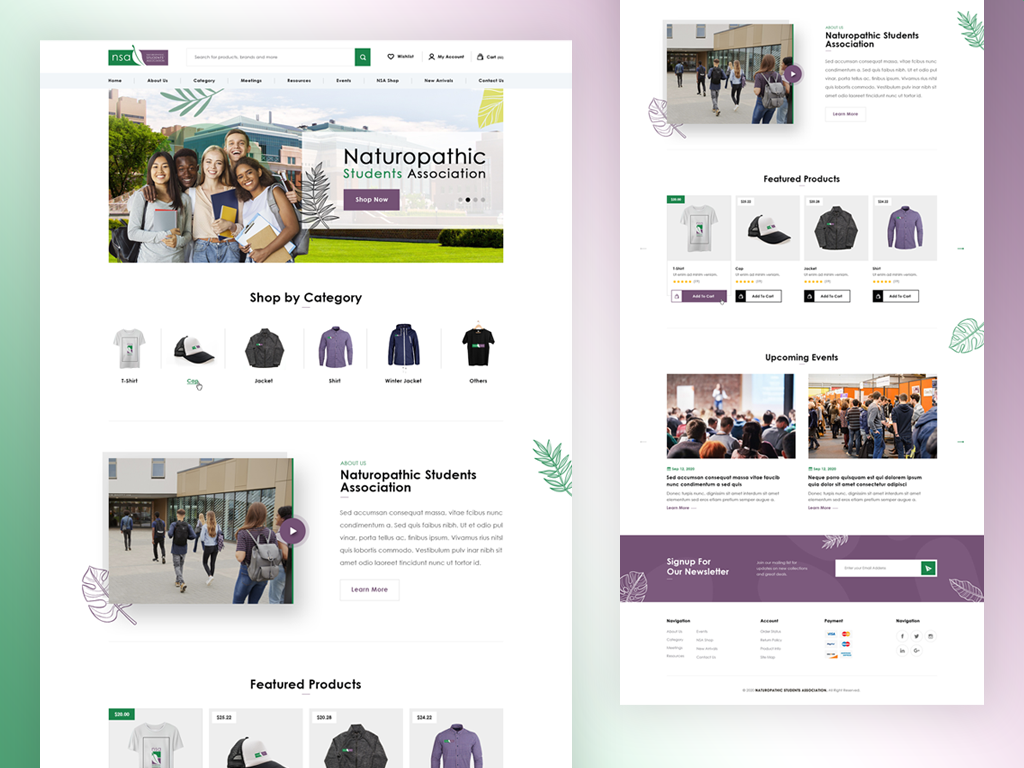 Students Association Store Website graphic design uiux website