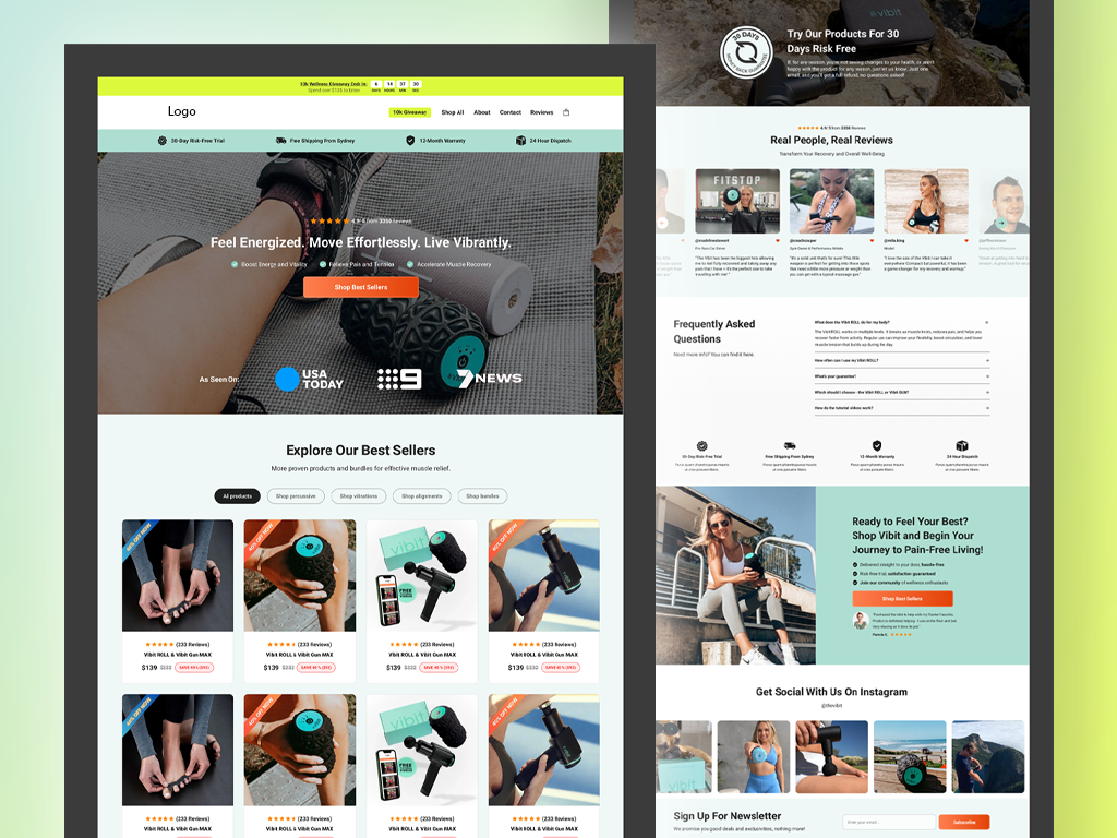 Massager Product Website ui ux website