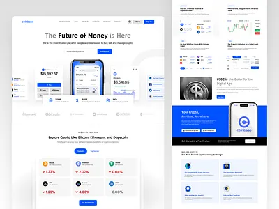 Coinbase Crypto - Website Redesign bitcoin branding crypto design ethereum simple ui ui design uiux ux ux design webdesign website website design
