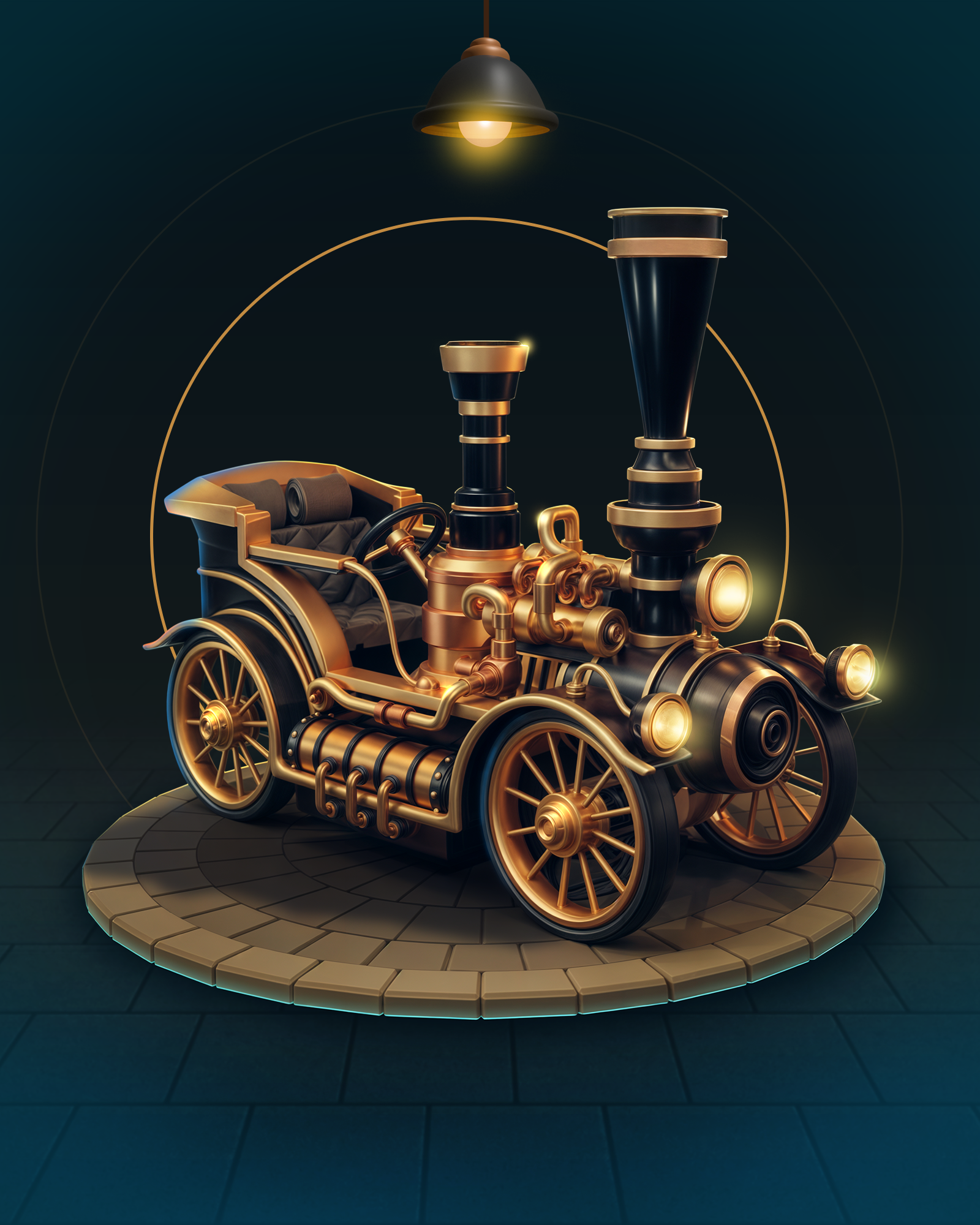 Retro car ui art blender cartoons design game graphic design illustration photoshop ui