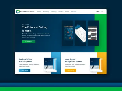 Miller Heiman Group Corporate Website illustration motion design ui user interface design ux web design web development