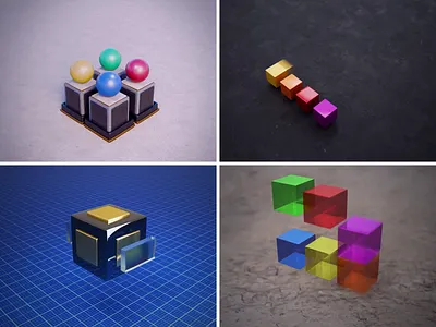 Motion Practice 3d abstract animation blender cube cubes loop motion shapes smack sound spin stretch