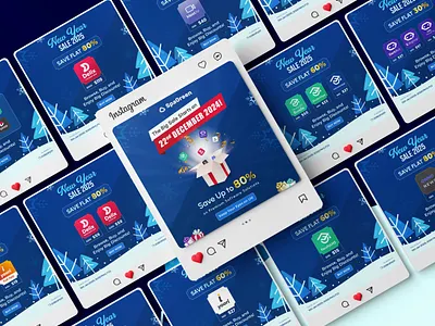 New Year Sale Social Media Ads for Software Company ads ads banner design ads design branding facebook post graphic design instagram post logo marketing campaign marketing campaign design new year sale design post postmarketing campaign design social media ads social media banner social media design social media post design socialmedia software company post