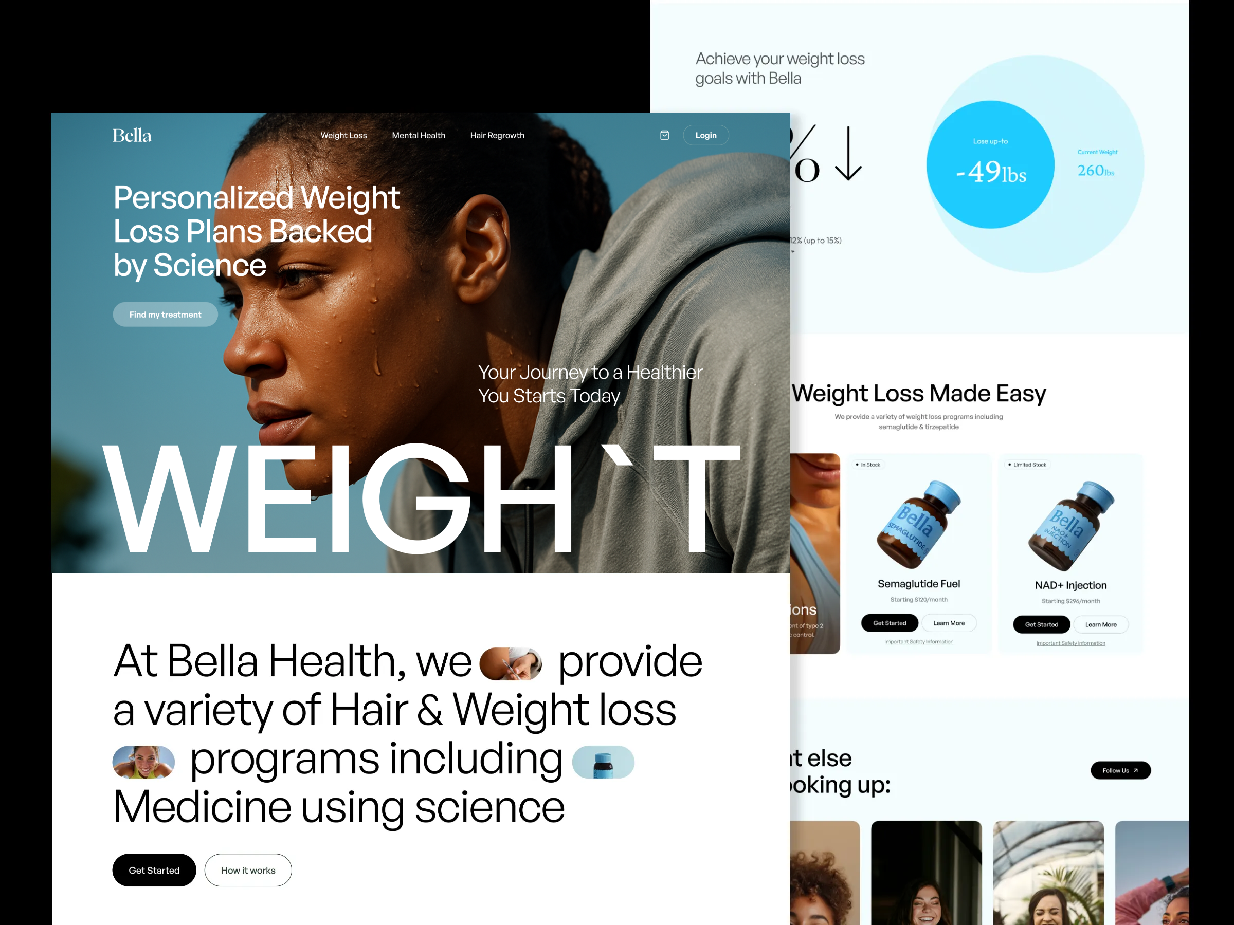 Telehealth - Weight Loss Website ecommerce hair loss healthcare healthcare website landing page landing page design product details product website semaglutide sexual health shopify website telehealth telehealth and wellness telehealth website web design weight loss