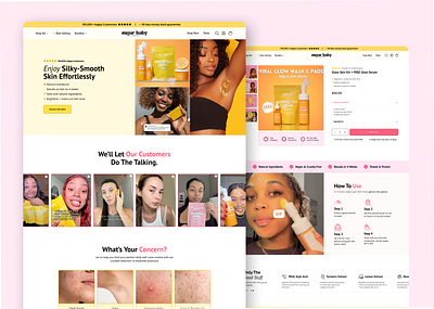 Shopify Skincare Website Design + Development - Sugar Baby Care beauty products cosmetics website cro e commerce store figma shopify shopify agency shopify cro skincare skincare website web development website design