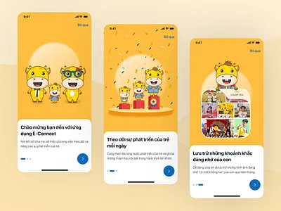 E-Connect App - Education app mobile children connect education illustration mascot parent teacher ui ui design uiux design ux design vector