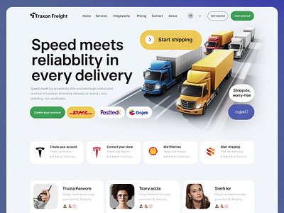 Trucking Company Website Design figma landing page ui uiux design webdesign