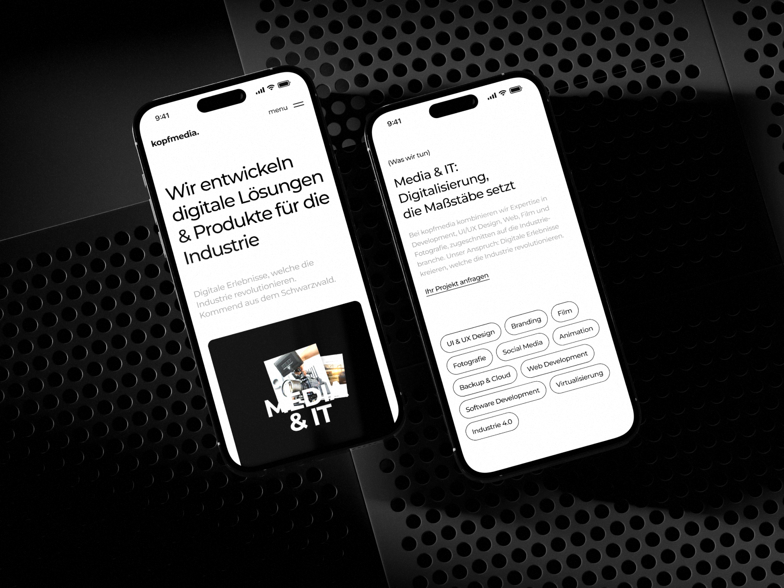Example of clean & modern media agency website | kopfmedia.