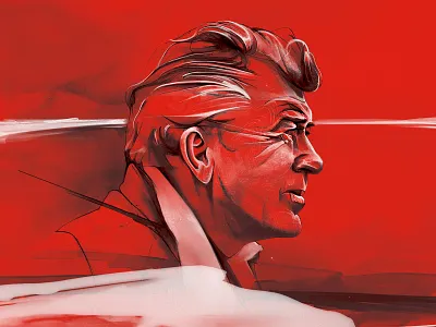 Caroll Shelby caroll shelby drawing illustration mustang portrait red shelby