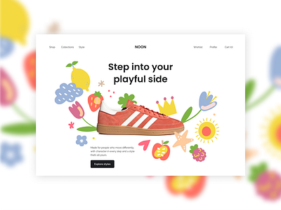 Seriously playful sneaker concept animation figma graphic design illustration landingpage shop sneakers ui uidesign webdesign