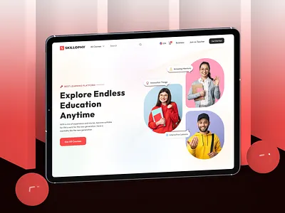 AI Edutech Learning Website academy design e learning edu tech education edutech website edutech website design learning learning platfrom product design skill ui ux website