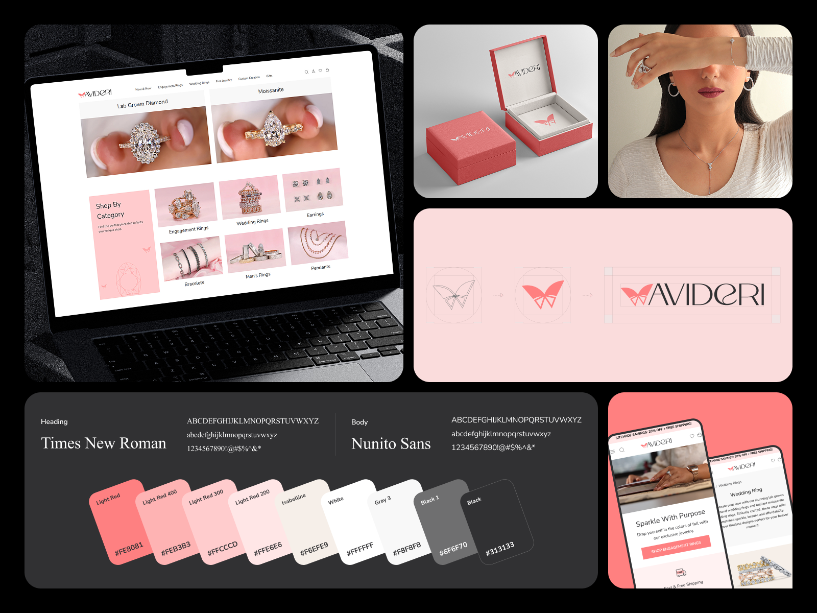 Avideri Jewelry E-commerce Website 💎 animation app best web design branding ecommerce ecommerce website jewelry website logo modern website professional website shopify ui ux design web interface design website