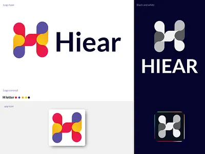 Hiear H letter Logo abstract best logo branding branding identity creative design design gradient graphic design h letter hiear icon logo illustration letter logo letter mark logo making logo modern popular symbol tech