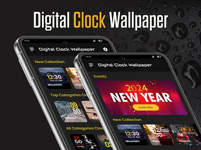 Digital Clock Wallpaper branding graphic design logo ui