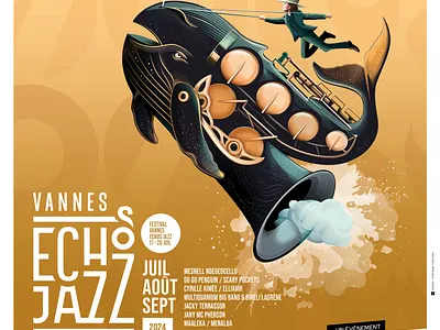 Echos Jazz Summer 2024 design illustration music poster vector