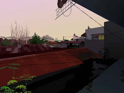Quiet of the Sky art brutalism feels graphic design illustration landscape relax summer thoughts window