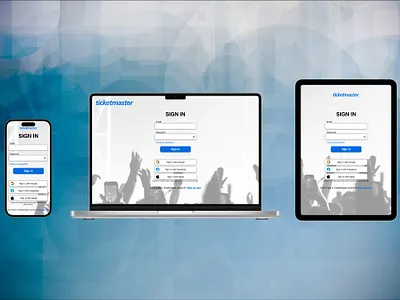Ticketmaster Sign in Page - Redesign design landing page sign up page ui ux